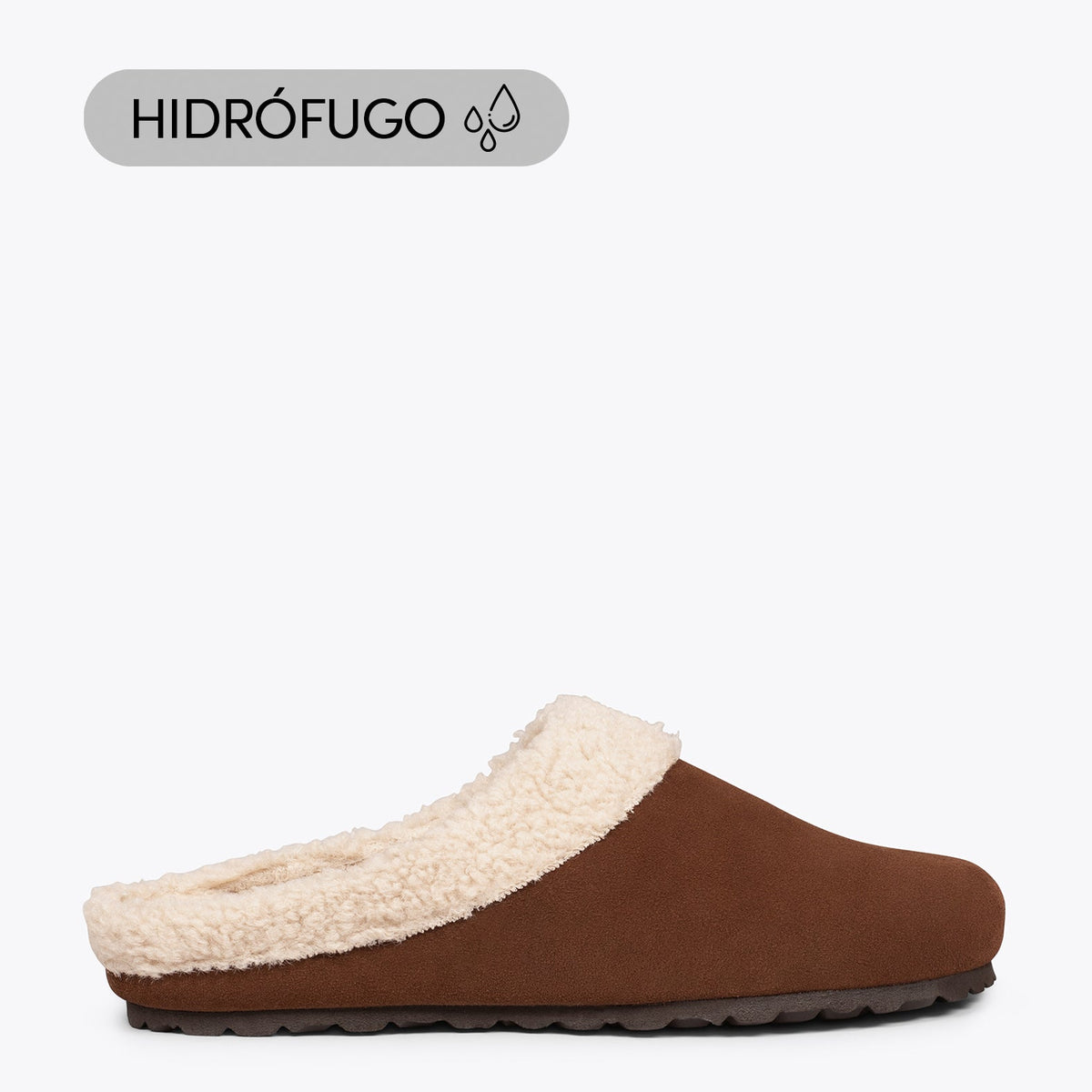 DREAM HOME Zapatillas con borreguito para hombre · Marrones