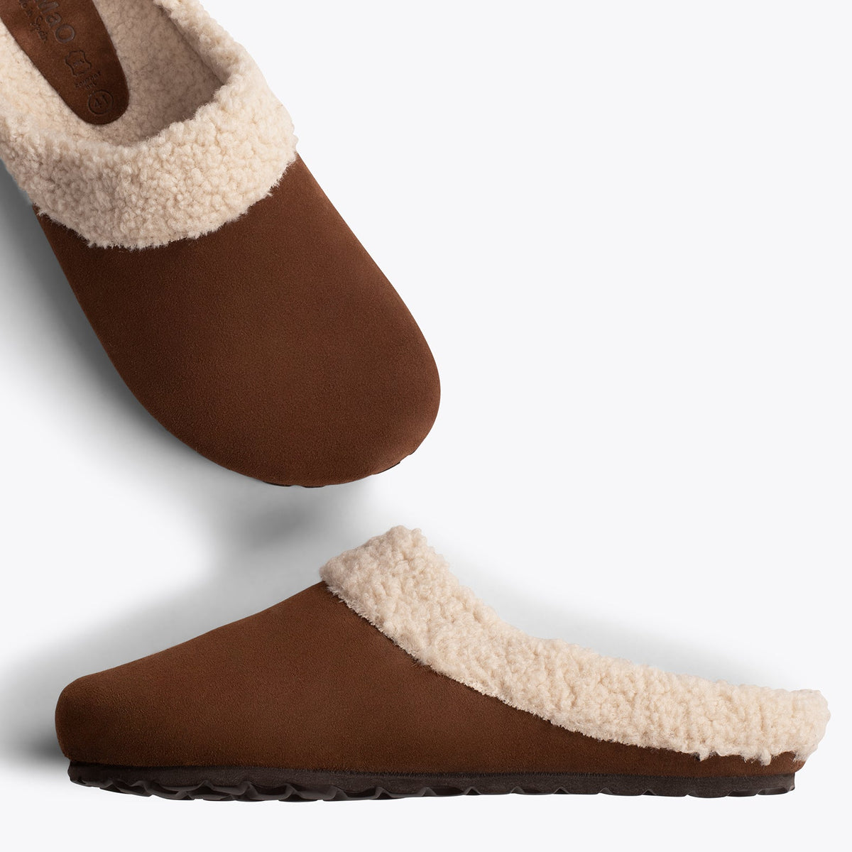 DREAM HOME Zapatillas con borreguito para hombre · Marrones