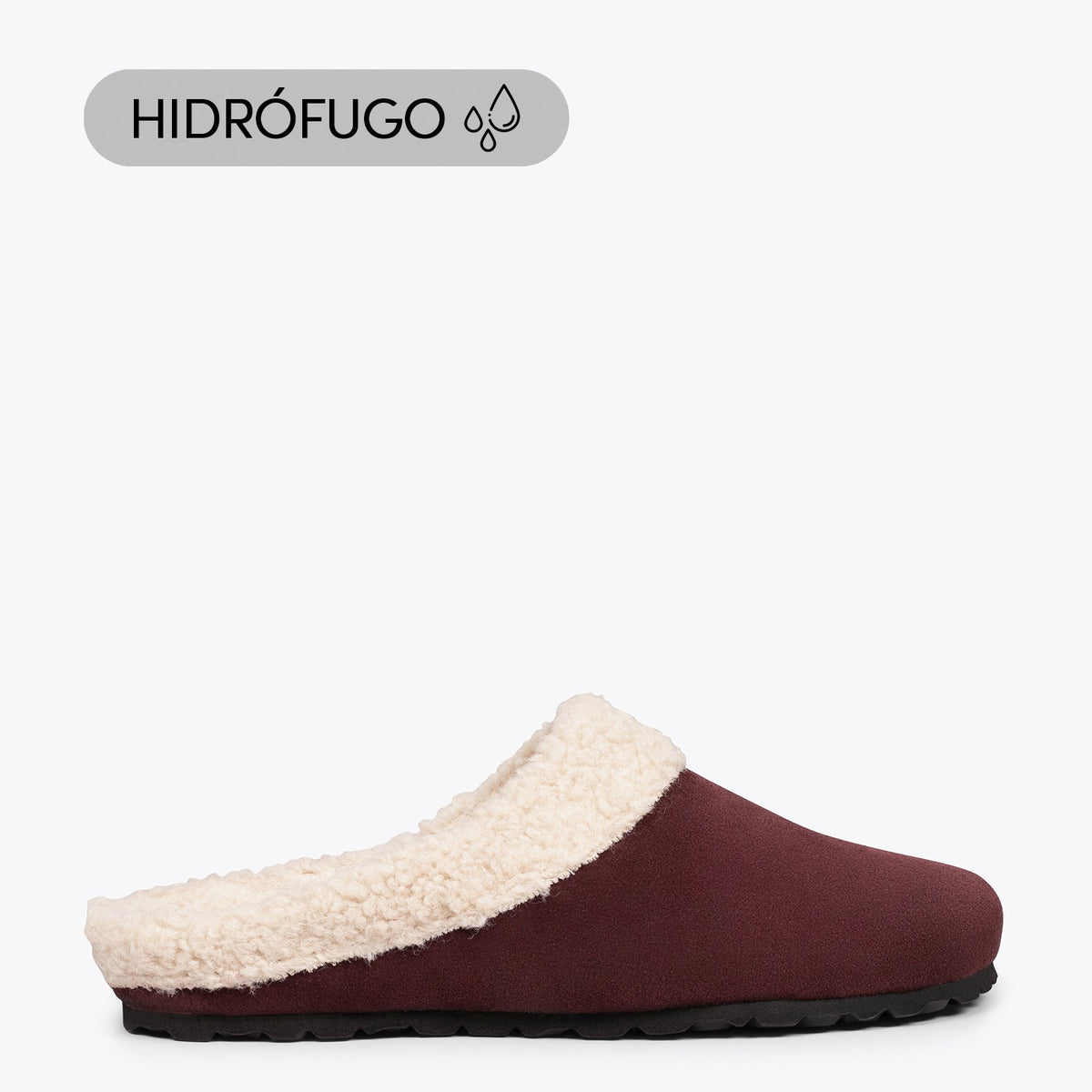 DREAM HOME Zapatillas con borreguito para hombre · Granate