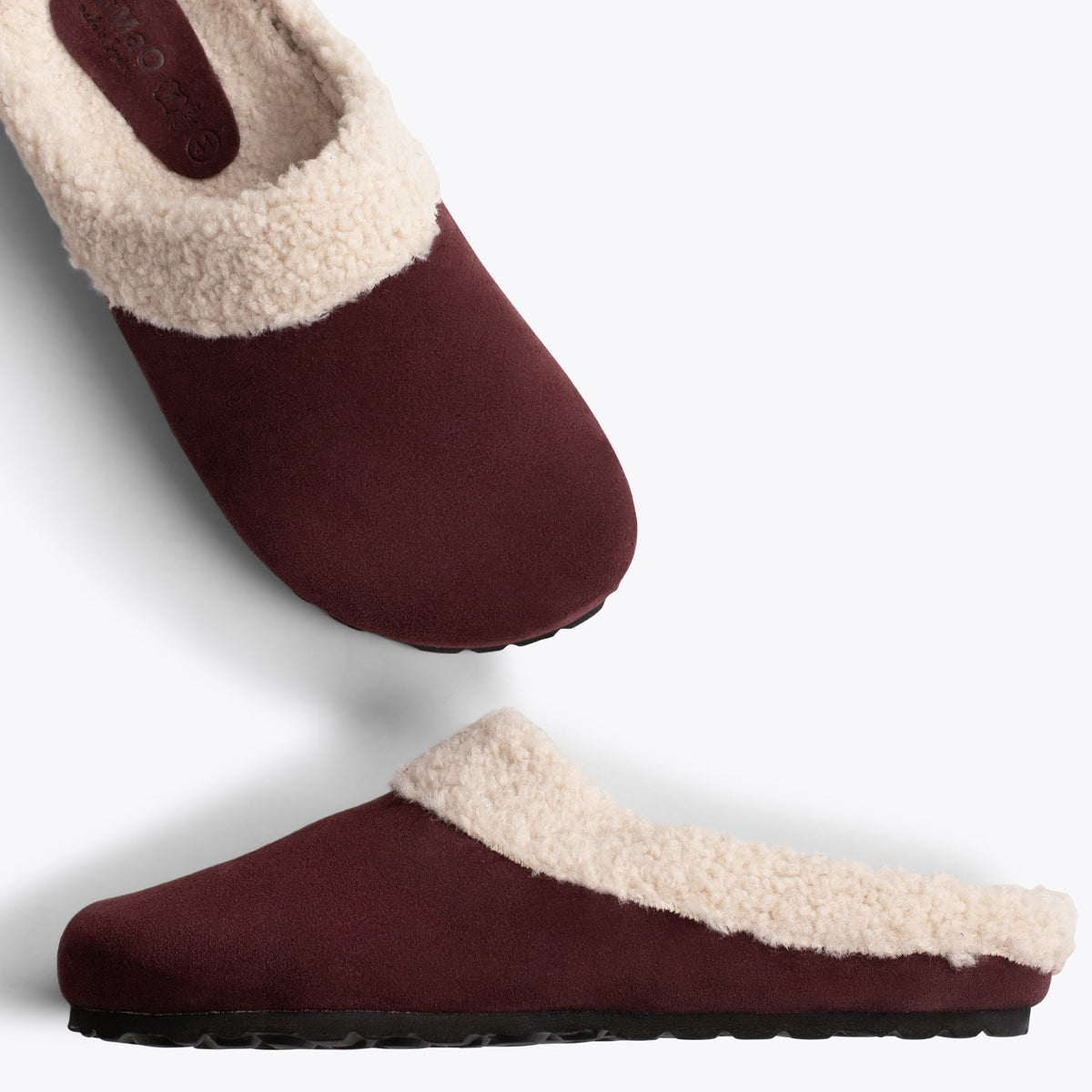 DREAM HOME Zapatillas con borreguito para hombre · Granate