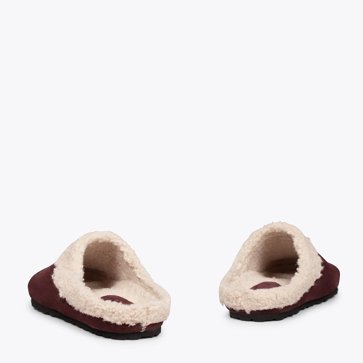 DREAM HOME Zapatillas con borreguito para hombre · Granate