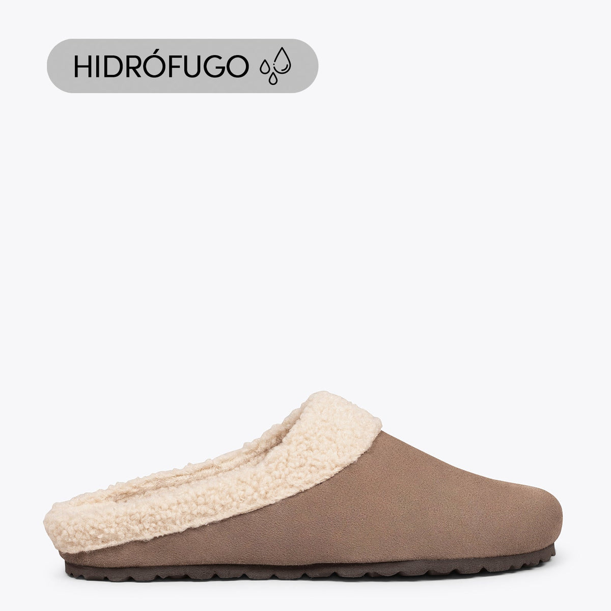 DREAM HOME Zapatillas con borreguito para hombre · Taupe