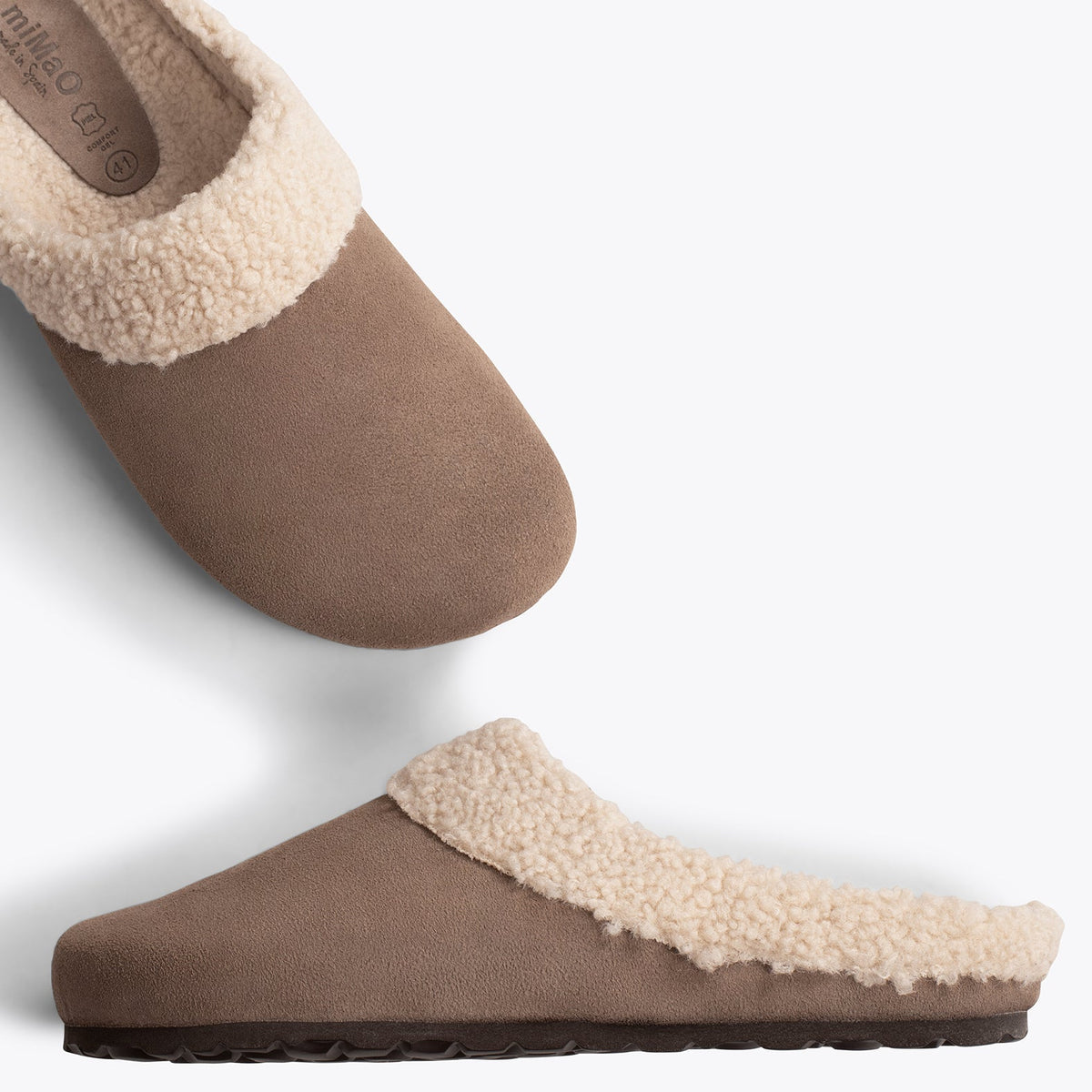 DREAM HOME Zapatillas con borreguito para hombre · Taupe
