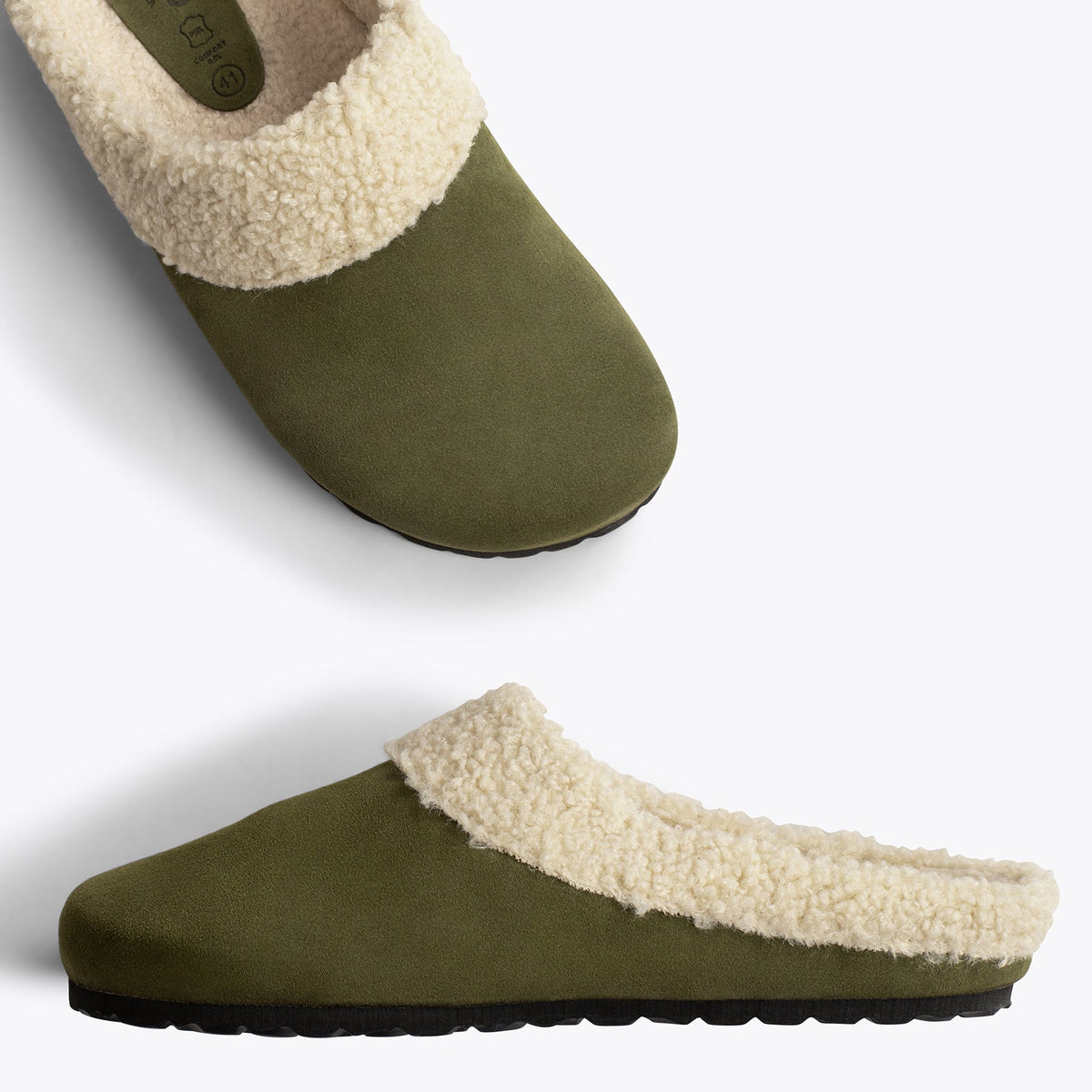 DREAM HOME Zapatillas con borreguito para hombre · Verdes